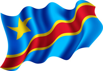 DR Congo Realistic 3D Waving Flag