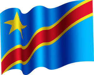 DR Congo Realistic 3D Waving Flag
