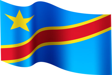 DR Congo Realistic 3D Waving Flag