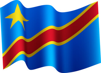 DR Congo Realistic 3D Waving Flag