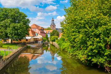 Bad Berka in bright sunshine, Thuringia, Germany