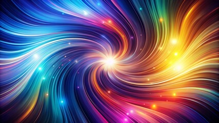 Obraz premium Vibrant abstract background featuring a mesmerizing swirl of cool gradient hues, radiant light waves, and shimmering textures, evoking a sense of dynamic energy and futuristic style.