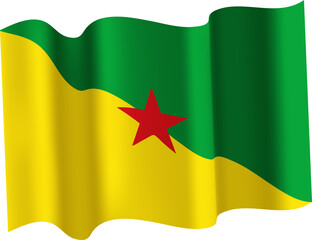 French Guiana Realistic 3D Waving Flag