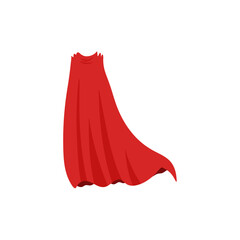 Cloak shoulders covering, isolated set of clothing in realistic design. Costume or suit outfit. Red manteau, cape or mantle part of apparel. Vector superhero costume, rescue coat of satin