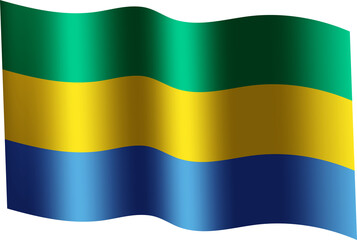 Gabon Realistic 3D Waving Flag