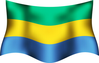 Gabon Realistic 3D Waving Flag