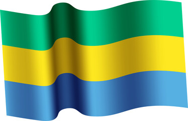 Gabon Realistic 3D Waving Flag