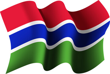 Gambia Realistic 3D Waving Flag