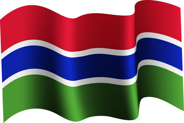 Gambia Realistic 3D Waving Flag