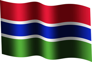 Gambia Realistic 3D Waving Flag