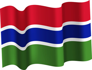 Fototapeta premium Gambia Realistic 3D Waving Flag