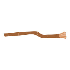 siwak natural toothbrush, plant, branch and leaves. Vector hand drawn illustration.