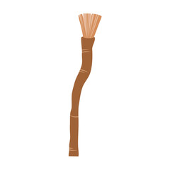 siwak natural toothbrush, plant, branch and leaves. Vector hand drawn illustration.