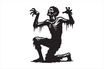 Zombies vector silhouette