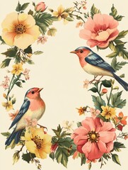 Beautiful Wedding Journal Template with Swedish Summer Stacked Tattoo Design Border