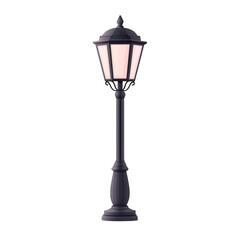 Fototapeta premium Elegant street lamp design with a classic look, perfect for illuminating walkways and enhancing outdoor aesthetics. transparent background