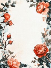 Fototapeta premium Beautiful Wedding Journal Template with Swedish Summer Stacked Tattoo Design Border
