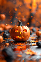 Atmospheric Pumpkin with Dark Bokeh