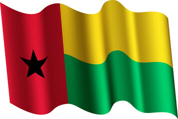 Guinea-Bissau Realistic 3D Waving Flag