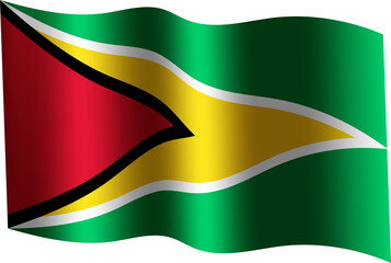 Guyana Realistic 3D Waving Flag