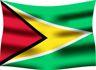 Guyana Realistic 3D Waving Flag