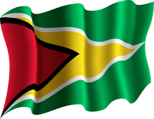 Guyana Realistic 3D Waving Flag