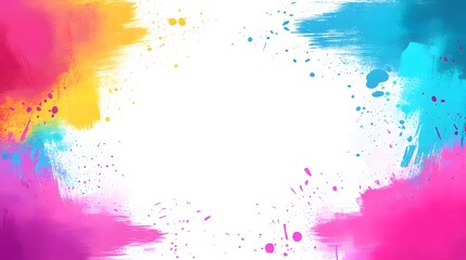Obraz premium Multicolored Paint Stroke on White Background, Abstract Image, Texture, Pattern, Wallpaper, Cover and Screen of Smartphone, Cell Phone, Computer, Laptop, 9:16 and 16:9 Format