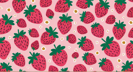 seamless pattern with strawberries