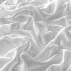 Obraz premium White Satin Silk Fabric Flowing, Soft Folds In Sophisticated Fashion Background, Monochrome
