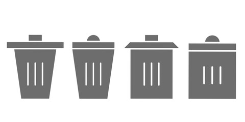 trash bin icon sheet vector simple design illustration 