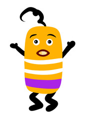 Funny yellow rubber with hands up