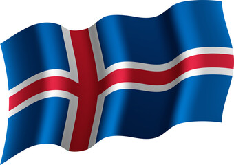 Iceland Realistic 3D Waving Flag