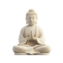 Serene Buddha statue in a meditative pose, symbolizing peace, tranquility, and mindfulness in spiritual practice. transparent background