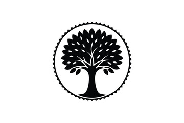 Modern Vector Botanical Stamps - Tree Illustration Design in Illustrator