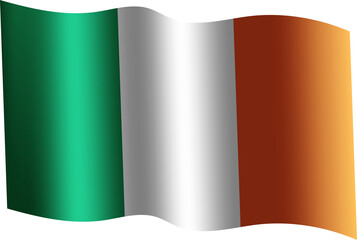 ireland Realistic 3D Waving Flag
