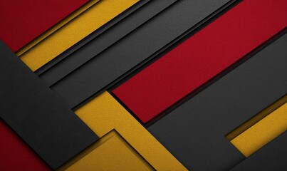 Abstract Geometric Shapes in Red, Yellow and Black