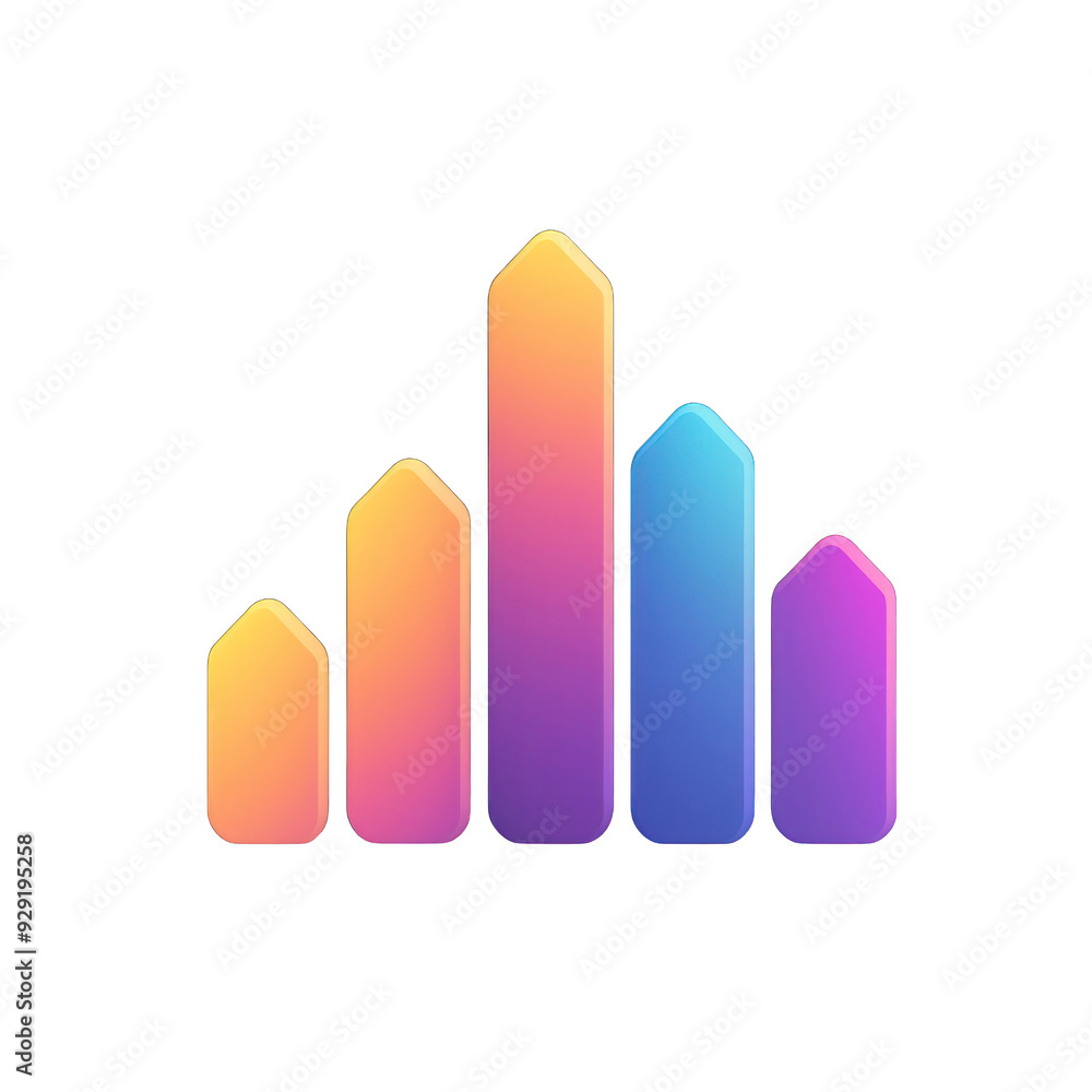 Poster stylish gradient bar chart illustrating data growth with modern design elements. perfect for present
