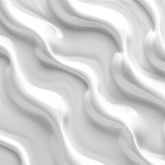 Fototapeta premium Abstract Wavy Pattern with Smooth, Flowing Lines of White Cosmetic Cream, Close-Up View