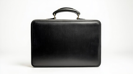 This image features a classic black leather briefcase, symbolizing professionalism, success, business, and executive style. The briefcase is a perfect accessory for a modern professional on the go.