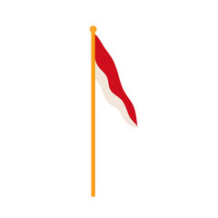 Indonesian red and white flags and national colours and balinese style Independent Day decorations