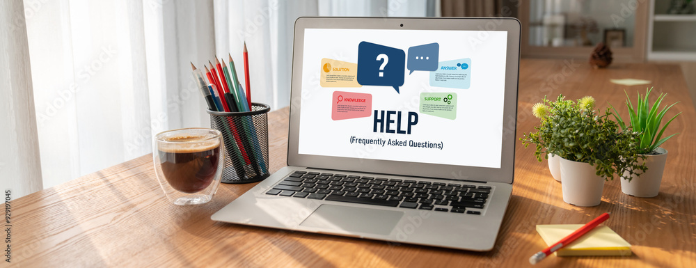 Poster help screen on the website provide answer to faq frequently asked question snugly with knowledge inf