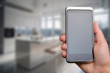 cell phone with blank screen mockup.
