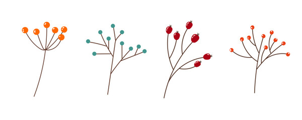 set of autumn leaves. Vector illustration. © Khamidova