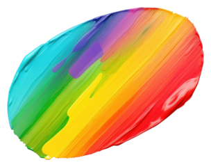 PNG Rainbow flat paint brush stroke palette white background creativity.