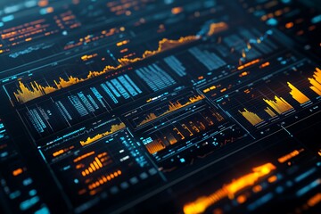 Obraz premium A digital interface displaying various data visualizations and analytics.