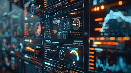 A digital interface displaying various data visualizations and analytics.