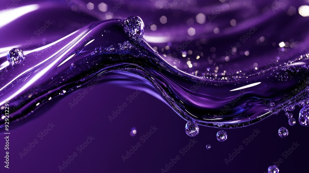 Aufkleber a flowing purple liquid with bubbles, creating a dynamic and vibrant visual effect.