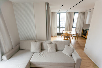 Large living room with sofa