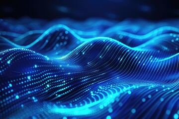 A wave of blue lights illuminates a dark room, providing a unique ambiance