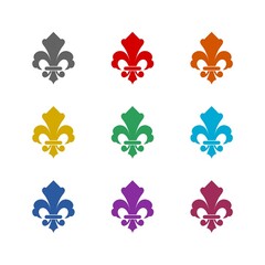 Fleur de lis icon isolated on white background. Set icons colorful © sljubisa